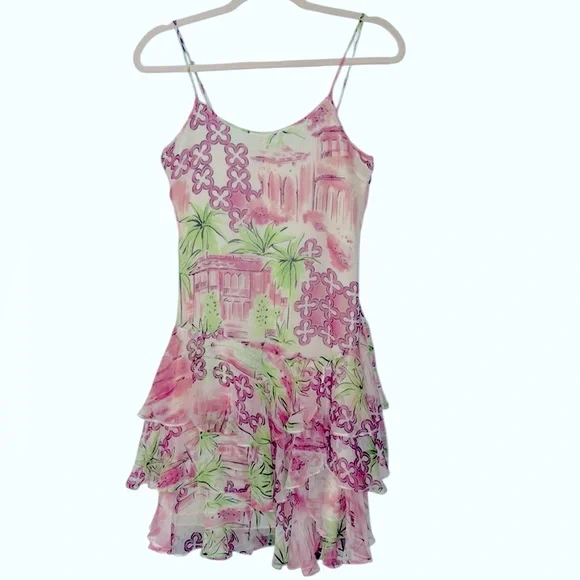 Robe Lilly Pulitzer Imprimée Coquillages Rose Et Blanc - Taille XS, Soie Et Coton